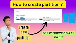 How to create Partition in Windows 10 -11 || After Installation | Laptop | HP | ASUS | DELL | LENOVO