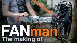 Fan man:  A portable, hand driven fan.