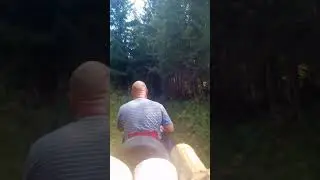 На самодельном минитракторе за дровами 