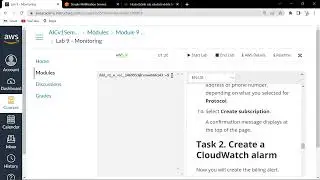 Module 9 Lab: Creating a CloudWatch Alarm That Initiates an Amazon SNS Message