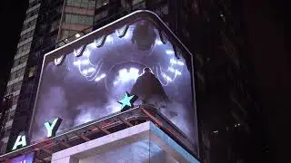 Darth Vader from Star Wars in Obi-Wan Kenobi's 3D screen - Times Square