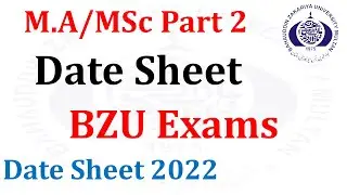 MA MSc Part 2 Official Date Sheet Announced Papers 2022 BZU Multan MA MSC Date Sheet BZU