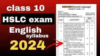 class 10 HSLC 2024 English syllabus with pdf SEBA board