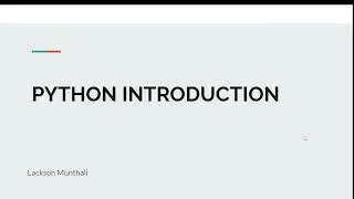 1. Introduction to Python Programming