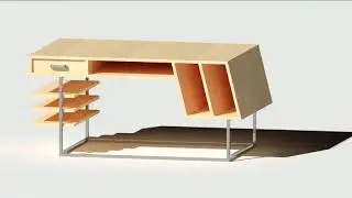 How To AutoCAD 3D Modeling Office Desk 3D Model Tutorial - QasimCAD