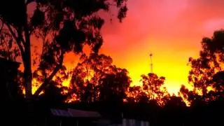 Sunset lightning