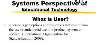 System Perspective of Educational Technology