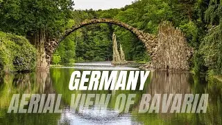 GERMANY travel. Aerial view of Bavaria. Germany from above.