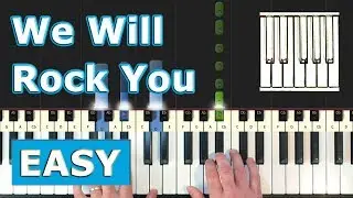Queen - We Will Rock You - EASY Piano Tutorial - Sheet Music (Synthesia)