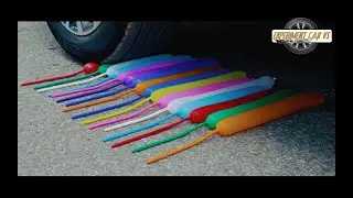 Experiment car vs water balloons car vs sweets car vs baby toys crushing crunchy soft things by car