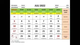 kalender bulan juli 2022