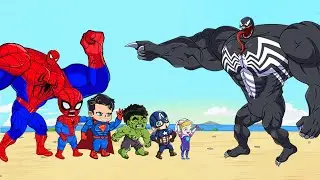 TEAM SPIDER MAN VS Bad Guy Joker Venom : Challenge spiderman Rescue Spiderman kid and Spider Girl