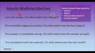 Adverbs Modifying Adjectives - Grammar Lesson