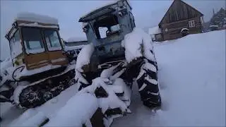 Т-40АМ и снег, снег, снег! Расчищаю территорию.