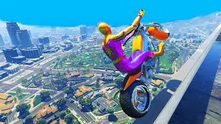 GTA 5 Spiderman Epic Jumps - Stunts & Fails Ragdolls