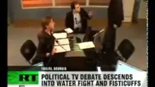 Georgian politicians fight live on TV