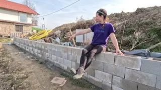 Cementing Concrete Retaining Wall on My Own - I'm half way there