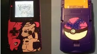 Mew and Mewtwo - Gameboy Color (Speedpaint/Posca Pens)