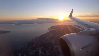 Alaska 737-900ER Sunset Landing in Seattle