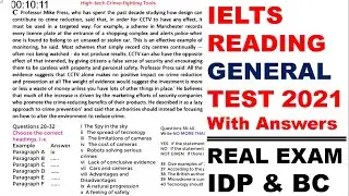 IELTS Reading Actual Test 2021 With Answers | General Training | BC & IDP | 06-06-2021