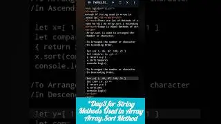 Array.sort() Array Method in Javascript 