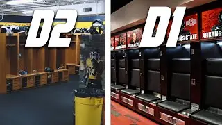D1 COLLEGE FOOTBALL LOCKER ROOM VS D2 COLLEGE FOOTBALL LOCKER ROOM!