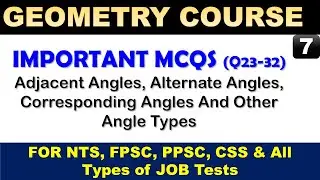 Geometry Important Mcqs about angles and its types | Angles around Transversal line