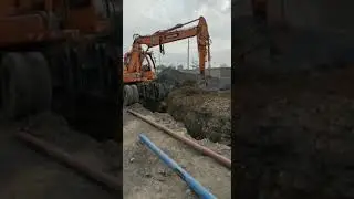 Excavator Crane carry the soils