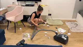 Cleaning and vacuuming my messy room