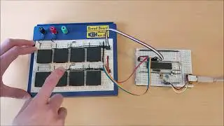 Eight pressure-sensitive Velostat/Linqstat pads for a velocity-sensitive MIDI controller