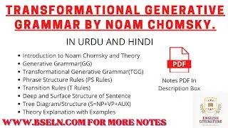 Transformational Generative Grammar? By Noam Chomsky, Deep/Surface structure, Tree Diagram. PDF