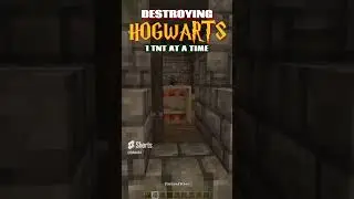Destroying HOGWARTS 1 TNT At A Time! #minecraft #minecraftshorts #minecrafthogwarts
