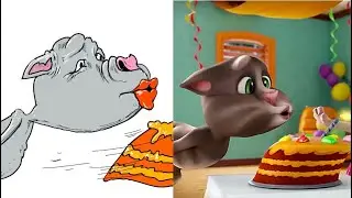 Laugh with My Talking Tom 2 😂 Funny Drawing Meme Super Birthday Cake! 🎂 Funny Cartoon