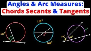 Find Angles & Arc Measures of Tangents, Chords, & Secants | Eat Pi