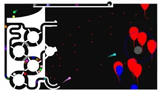 Marble race - Shoot the balloon in Algodoo