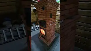 Печь камин со стеклянной дверью