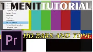 Premiere Pro Tutorial | HD Bars and Tone