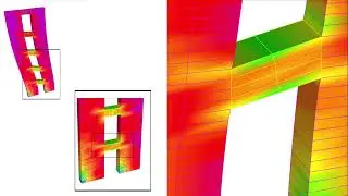 Coupled Shear Walls: Coupling Beam S11 Stress