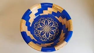 Woodturning mandala bowl with resin and Ortur laser master pro2 s2
