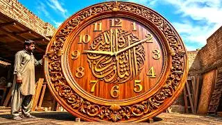 God Level Pakistani Workshop Craft Wooden Calligraphy Art Without Modern Tools - 