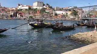 Douro River in Porto. Luis Bridge (Ponte Luis Porto)