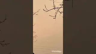 Красное солнце, все небо в пыли или дыму!