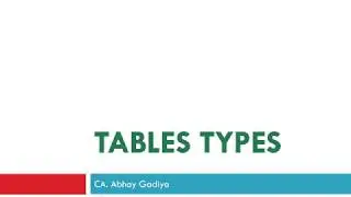 9. Power BI Desktop - Table Types