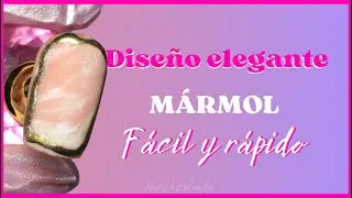 💅UÑAS lindas y FÁCILES ✅ que no pasan de moda: MÁRMOL + PIGMENTO✨