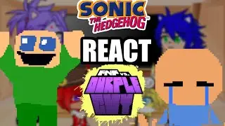 Sonic Characters react to VS OURPLE GUY V3 // GACHA REACTION / SONIC / FNF PART 2