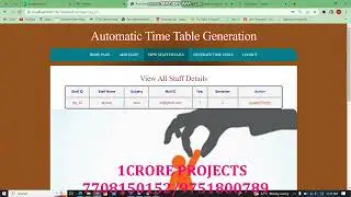 Web Application for Automatic Time Table Generation Using Java