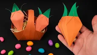 How to Make an Easter Carrot - No Cutting, No Glue - Origami Tutorial