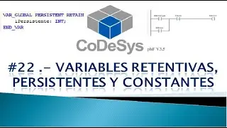 🔵✅CODESYS 3.5 - RETENTIVE, PERSISTENT AND CONSTANT VARIABLES