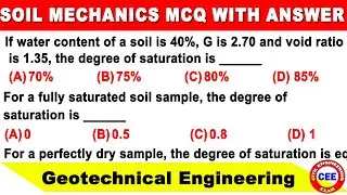 MCQ's for Soil Mechanics, foundation engineering mcq, geotechnical engineering mcq, GATE Preparation