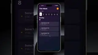 SwiftUI Weekly Task Manager UI 🗓️ | Clean Calendar + Task List Design 🔥